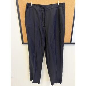 Ruby Road Linen Blend Pleated Black Casual Dress Pants Size 10 Multi Season